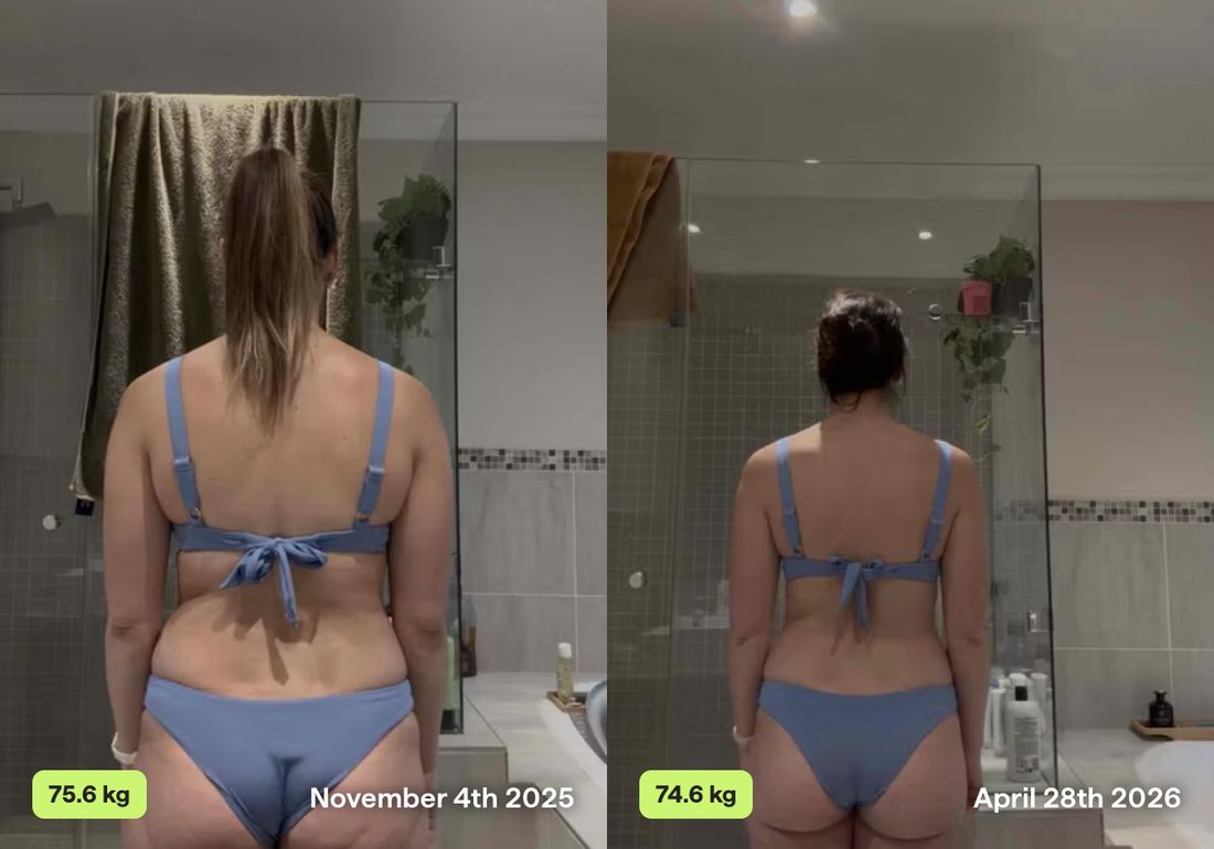 Back view, November 2025 and April 2026